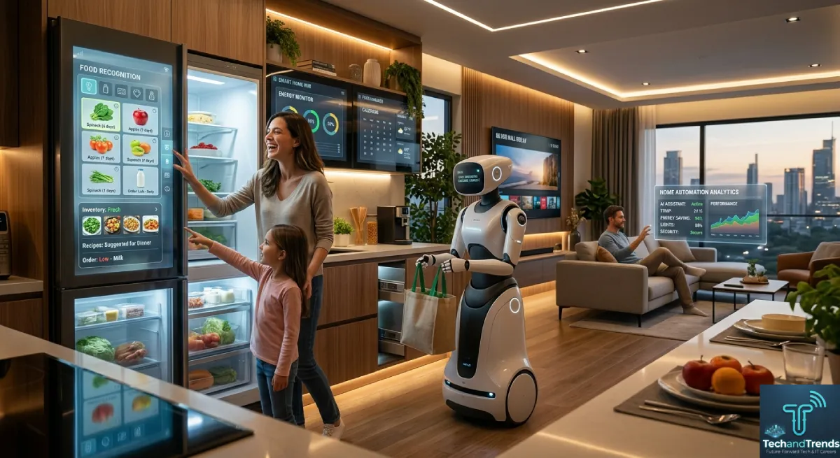 AI powered home automation managing smart devices in modern home