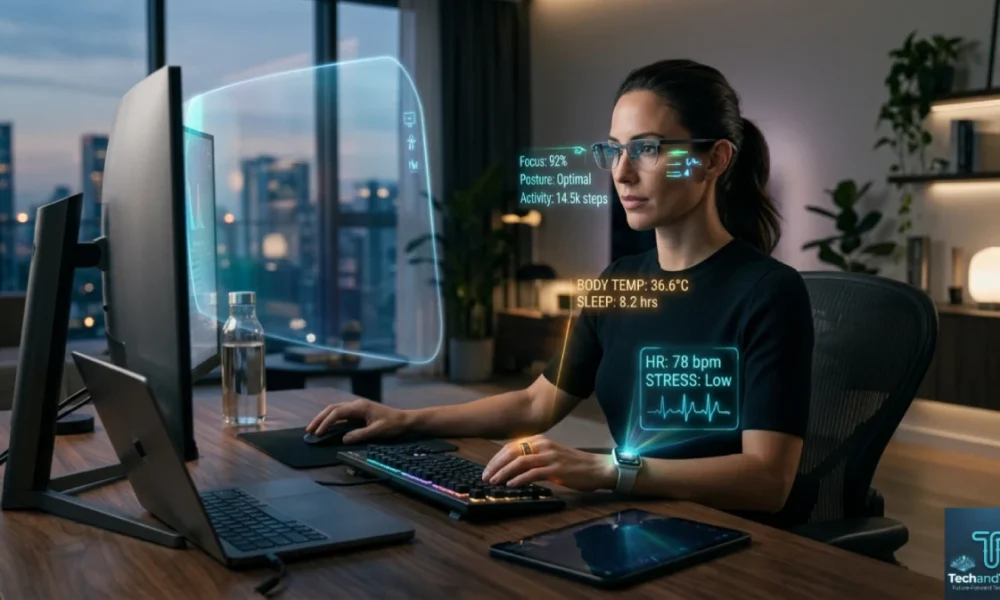 Best AI wearables in 2026 displayed with futuristic health AI features