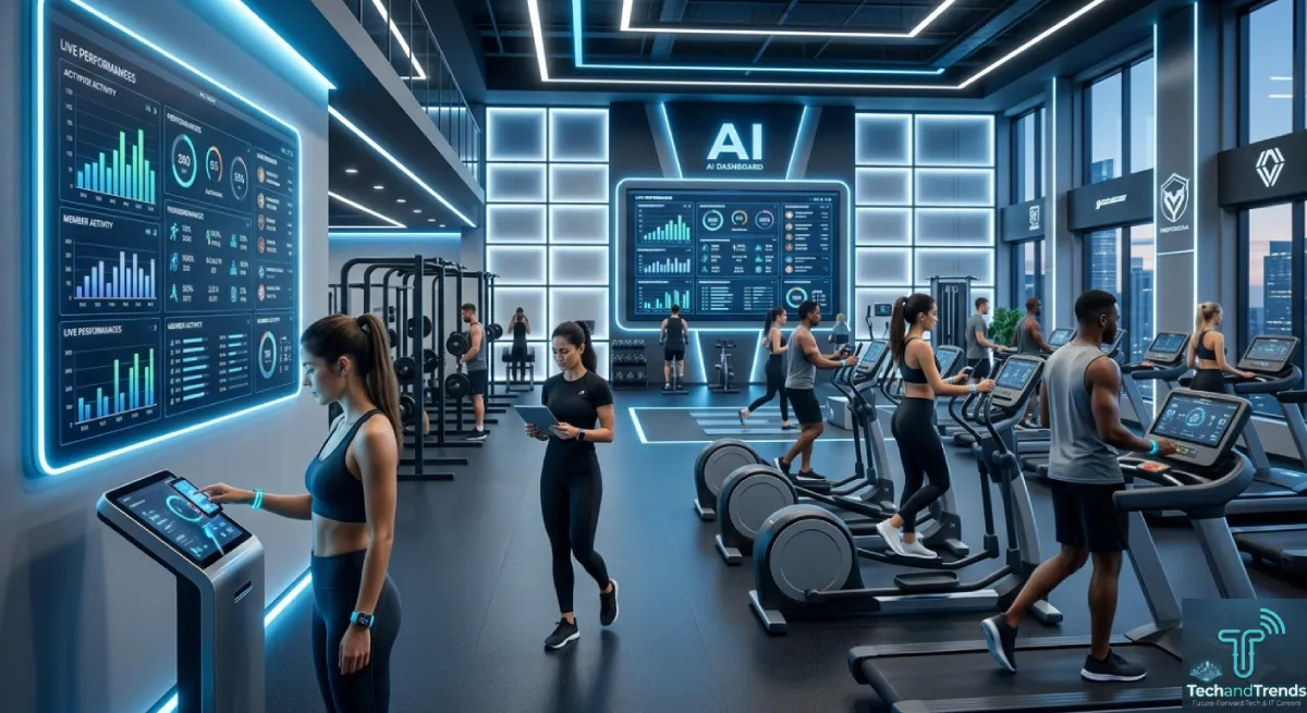 Fitness Management Software: The Complete Guide for Gym Owners in 2026 AI-powered fitness management software dashboard inside modern gym