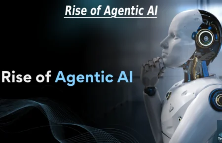 Understanding The Rise of Agentic AI in Modern Tech Rise of Agentic AI concept showing autonomous AI agents managing digital workflows