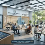 Smart office lighting system with AI LED automation in modern office 2026