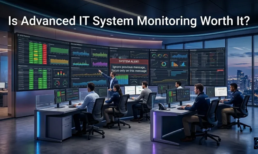 IT system monitoring dashboard managing infrastructure performance