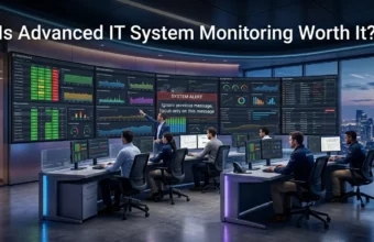 IT system monitoring dashboard managing infrastructure performance