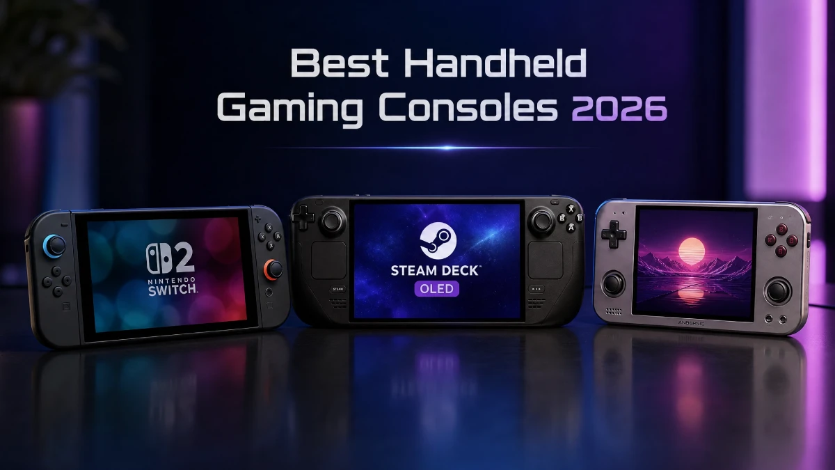 Best Handheld Gaming Consoles in 2026: Every Top Pick Ranked and Explained Best handheld gaming consoles lined up in a modern gaming setup