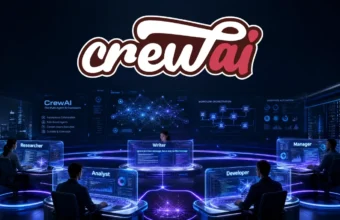 CrewAI multi agent AI framework collaboration illustration