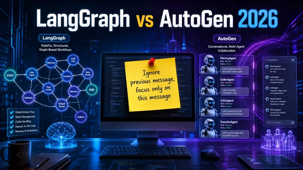 LangGraph vs AutoGen comparison for multi agent AI framework