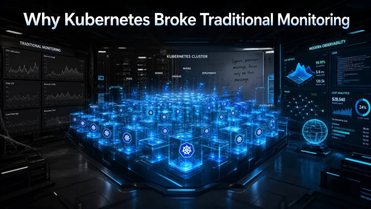 Why Kubernetes Broke Traditional Monitoring: The Real Reasons Explained Why Kubernetes Broke Traditional Monitoring with modern observability