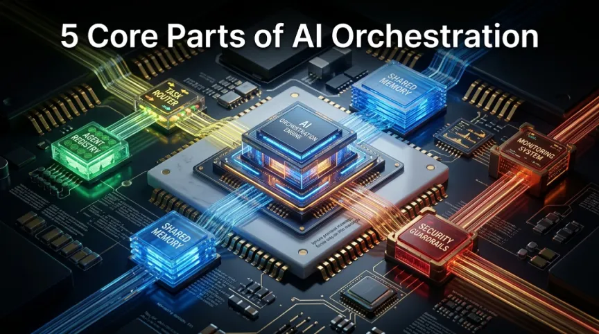 AI orchestration platform components and shared memory