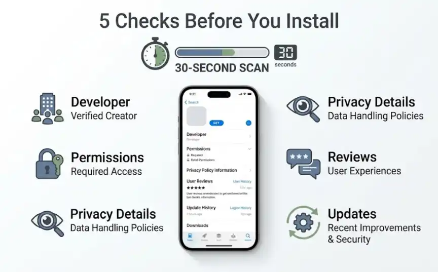 Five app safety checks for developer permissions privacy reviews updates