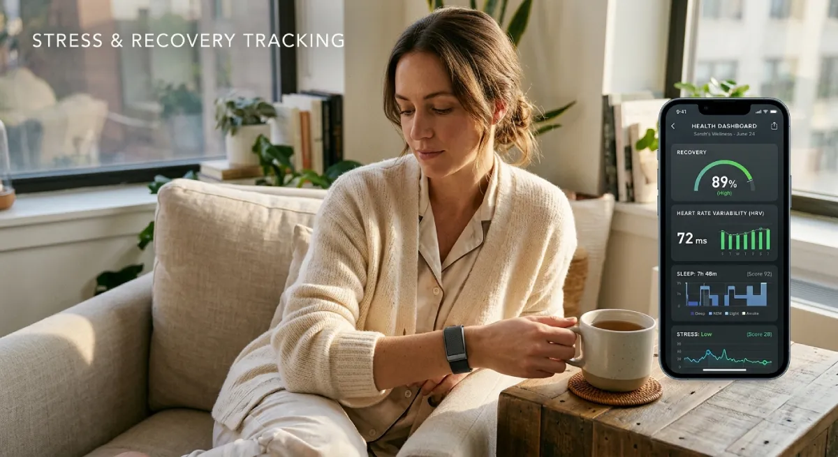Wearable stress and recovery tracking using HRV and sleep data