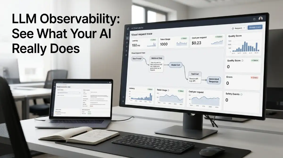 How to Monitor, Trace, and Debug Large Language Model Apps and AI Agents in Production LLM observability dashboard tracking AI traces, cost, latency, and quality