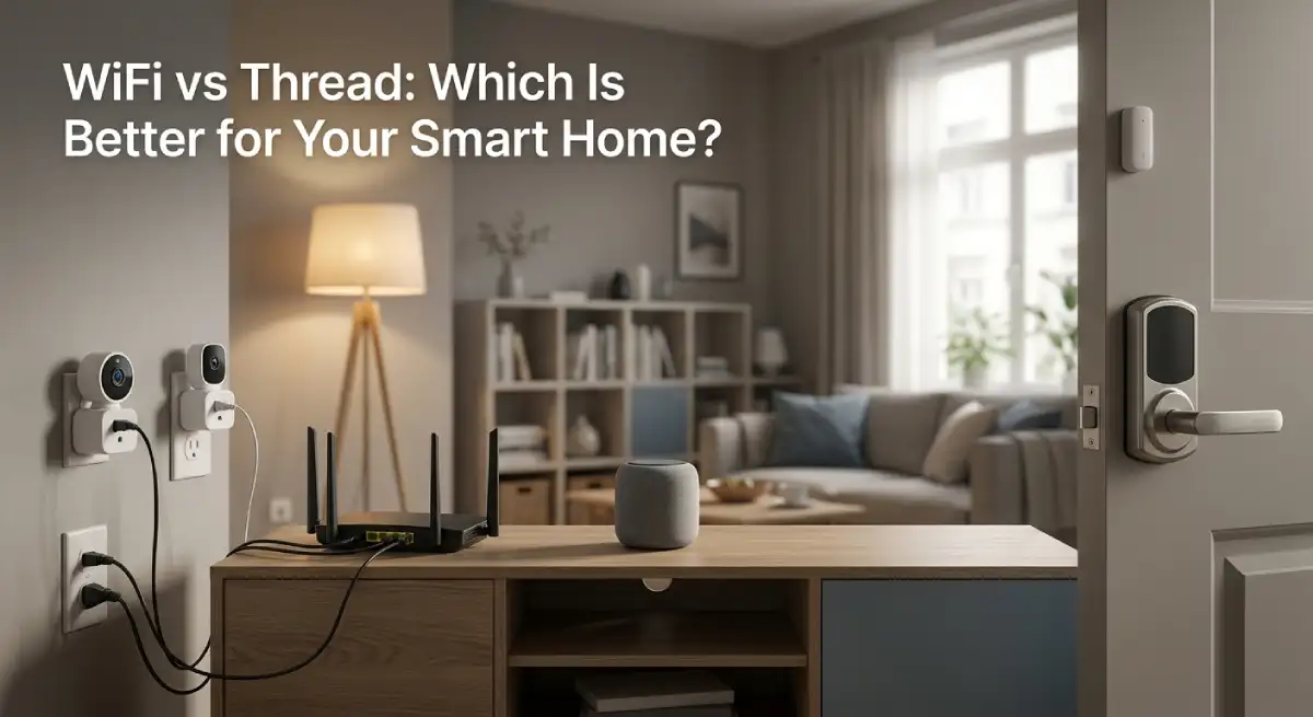Wi-Fi vs Thread for Smart Homes: Which One Actually Fits Your Apartment WiFi vs Thread smart home devices in a modern apartment