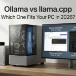 Ollama or llama.cpp? Pick the Right Local AI Engine for Your PC, Mac, or Server in 2026 Desktop PC with local AI tools Ollama and llama.cpp comparison panels. ollama vs llama.cpp