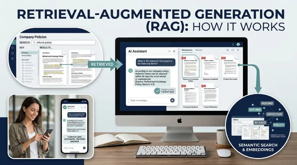 How RAG Helps AI Models Use Real Facts, Search Your Data, and Give Better Answers Retrieval-augmented generation connecting AI answers with trusted documents