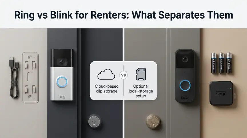 Ring and Blink video doorbells compared by batteries, mounting, and storage