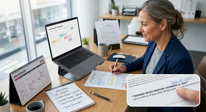 SaaS renewal negotiation timeline and contract notice deadline