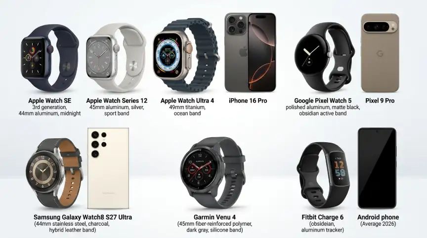 Smartwatch compatibility comparison for iPhone and Android users