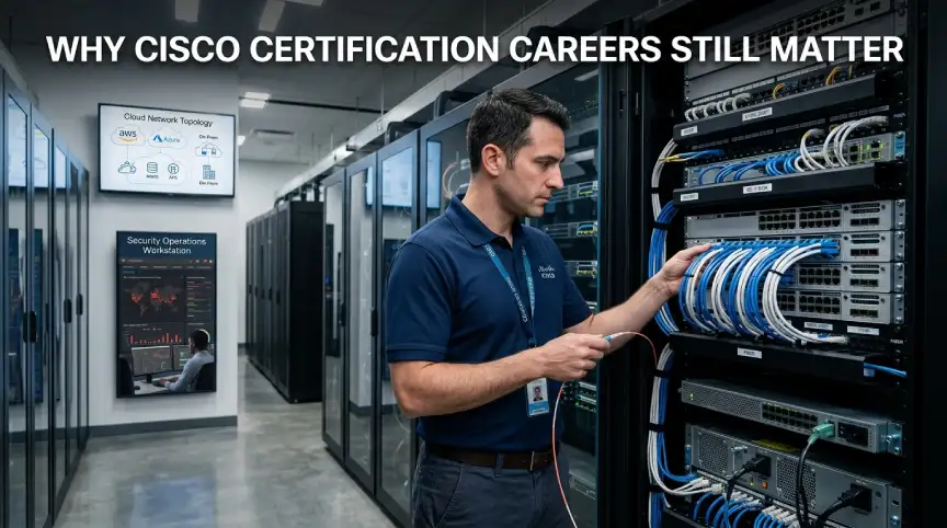 Network engineer working with enterprise networking equipment and cloud systems.